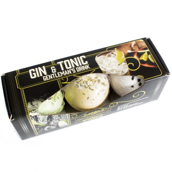 Sada šumivých bômb do kúpeľa - Gin & Tonic obsahuje 3 kusy koktailových šumivých bômb. Vaša kúpeľ bude voňať rovnako ako skutočný koktail. Každá bomba váži približne 120g.
