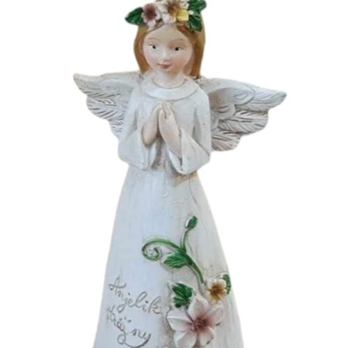 Keramický anjel s nápisom Anjelik strážny. Darujte keramického anjelika narodeninám alebo len tak z lásky vašej blízkej osobe. Anjel bude ochraňovať svojho majiteľa.