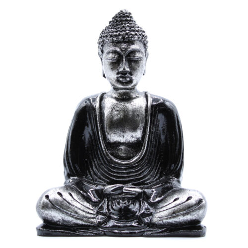 Čierny & Šedý Buddha - Stredný - sú s láskou ručne maľovaný remeselníkmi z Bali. Ideálny pre domácnosť alebo pracovisko, kde do každého prostredia vnesie " Zen" ktorý znižuje stres. Väčší Buddhovia obsahujú informačné visačky, ktoré  popisujú význam pozícií rúk.